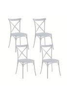 Pack 4 Sillas de Terraza o Comedor Crossback Danubio - Blancas