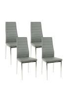Pack de 4 Sillas Dining Liana con patas cromadas - Gris