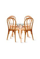 Comedor Mesa Eames 100cm redonda vidrio + 4 Sillas Amelia Vi