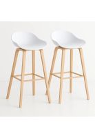 Pack de 2 Taburetes Piso Bar Nordic - Blanco