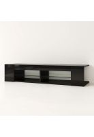 Mueble de TV Moderno Negro con Luces LED y Compartimentos