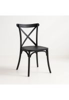 Silla Crossback Danubio de Terraza Exterior o Comedor - Negra