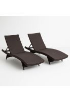 Pack de 2 Reposeras Moderna para Terraza o Piscina en Ratán