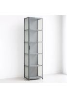 Vitrina BambooLine Estrecha con Puertas Acrílicas 5 Niveles 42x33x161