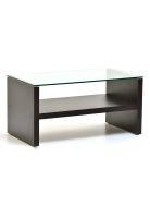 Mesa de centro moderna madera walnut wood vidrio