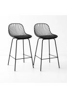 Pack de 2 Taburetes Piso Bar Tropea Alto - Negro