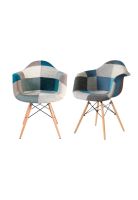 Pack de 2 Butacas Eames Patchwork Celeste