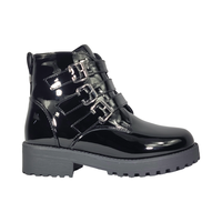 BOTINES BAMBOO NEGRO CHAROL INFANTIL 1816-02