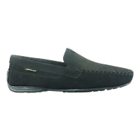 MOCASINES PEGADA CUERO NOBUCK NEGRO (HOMBRE) | 140741-08
