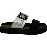 Sandalia Mujer Plateado/Negro London Detogni