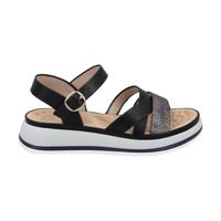 Sandalia Mujer Negro Plataforma Laura Police