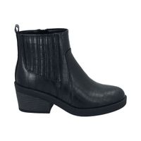 Botin Casual Mujer Negro Taco Medio Nani Police