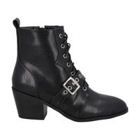 Botin Mujer Negro Taco Medio Lezzard Police