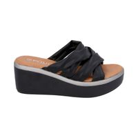 Sandalia Mujer Negro Plataforma Lele  Police