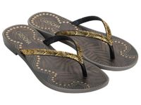 Sandalia Mujer Negro Flor Rast Grendha