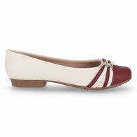 Ballerina Mujer Crema/Burdeo Raquel Piccadilly