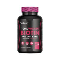 100% WOMEN BIOTIN 120 CAPS - FOODTECH