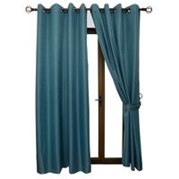 Set Cortina Blackout 6 Piezas Con Argollas Petroleo