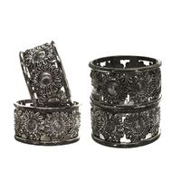 Jgo Servilletero Decorativo Brazaletes Silver 4Pzs