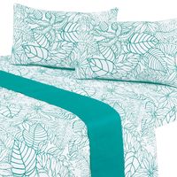 Juego de Sabanas 144 Hilos 1,5 Plaza Borneo Turquesa