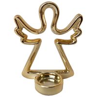 Portavela Decorativo Angel Navideño Gold
