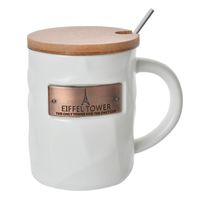 Jgo Tazón Decorativ Eiffel C/Tapa y Cuchara Blanco