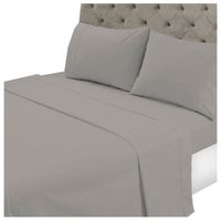 Juego de Sabanas 200 Hilos Lisa Gris Superking