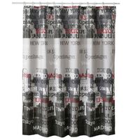 Cortina para Baño Diseño Capitals con Forro