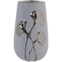 Portavela Decorativo Gingko Silver Mediano