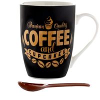 Tazon Decorativo Lungo Con Cuchara Negro