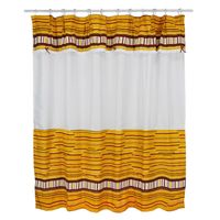 Juego de Cortina para Baño 6 Pzas Barras Mostaza