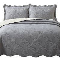 Quilt Sherpa 2 Plazas Paris Liso Gris