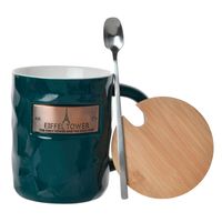 Jgo Tazón Decorat Eiffel C/Tapa y Cuchara Petróleo