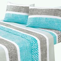 Juego de Sabanas 144 Hilos King Telar Turquesa