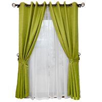 Set Cortina Rustica Con Argolla 8 Piezas Pistacho