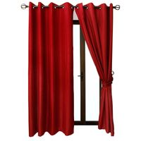 Set Cortina Blackout 6 Piezas Con Argollas Terracota