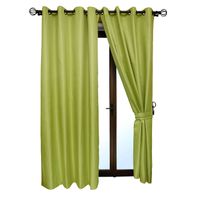 Set Cortina Blackout 6 Piezas Con Argolla Pistacho