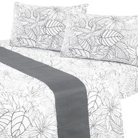 Juego de Sabanas 144 Hilos 1,5 Plaza Borneo Grafito