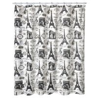 Cortina para Baño Diseño Postales con Forro