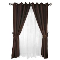 Set Cortina Rustica Con Argolla 8 Piezas Chocolate