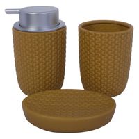 Juego de Baño Decorativo Boston 3 Piezas Mostaza