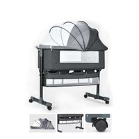 Cuna Colecho Mecedora Con Ruedas Gris Babymine