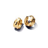 Aretes de Aro Ondas Recubrimiento Oro14K