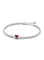 Brazalete Tenis Corazón Brillante Rojo