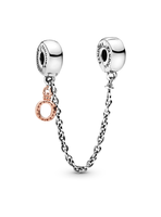 Cadena de Seguridad en Rose y Plata Corona O Colgante