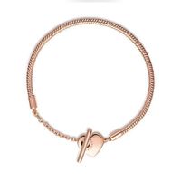 Brazalete en Rose con Cierre Barra en T y Corazón