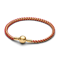 Brazalete Cadena de Serpiente Cordón Rojo