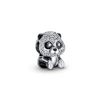 Charm Plata Tierno Panda Circonia Cubica Clara