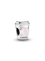 Charm en Plata Café para Llevar Esmalte Rosado