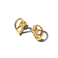 Aretes de Aro Pequeños Corazón con Forma Orgánica